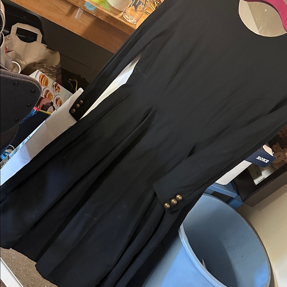 Vintage Christian Lacroix Black button up back long sleeve Midi flare Dress - Picture 2 of 4